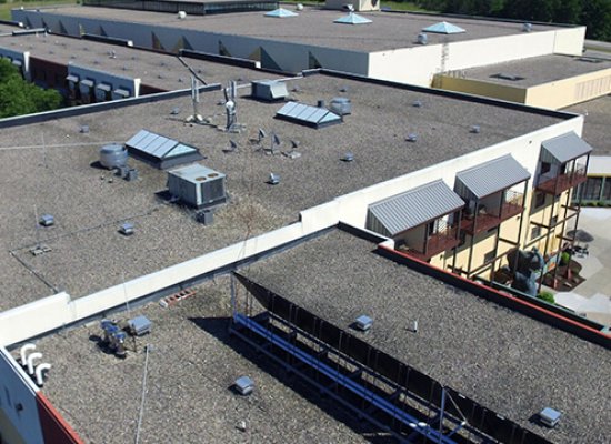 Kalahari Resort Wisconsin aerial view of new roofing