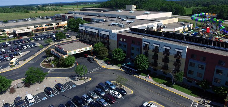 Kalahari Resort Wisconsin aerial view of new roofing