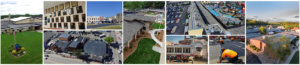 Collage image of new roof installations