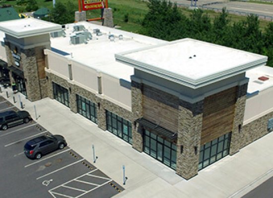 Commercial property with rubber roofing