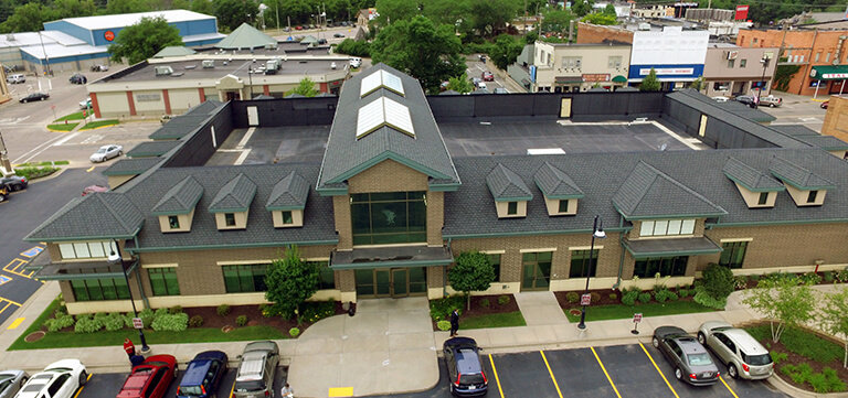 Bank of Wisconsin Dells new roofing