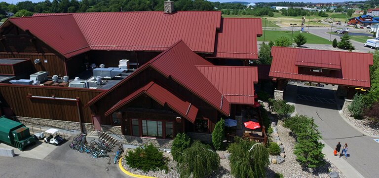 Buffalo Phils aerial view new roofing