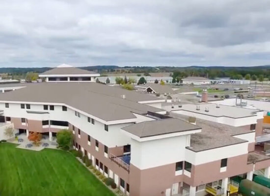 Rubber Roofing project on Divine Savior Health Campus in portage Wisconsin