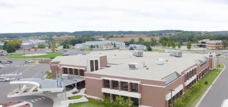 Rubber Roofing project on Divine Savior Health Campus in portage Wisconsin