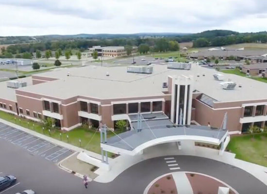 Rubber Roofing project on Divine Savior Health Campus in portage Wisconsin