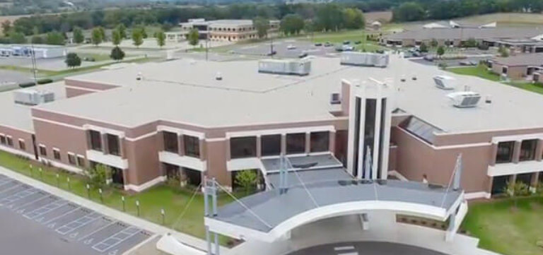 Rubber Roofing project on Divine Savior Health Campus in portage Wisconsin