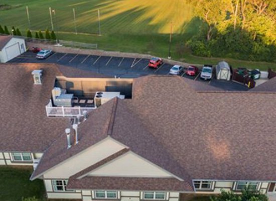 Rubber Roofing And Shingle Roofing on St Claire Hospital in Baraboo Wisconsin