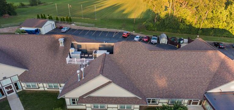 Rubber Roofing And Shingle Roofing on St Claire Hospital in Baraboo Wisconsin